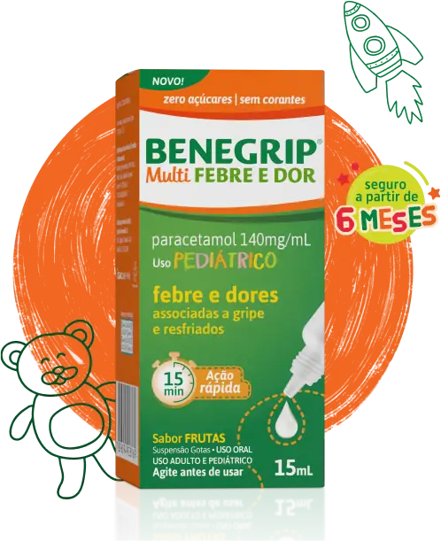 Embalagem do Benegrip Multi Febre e dor